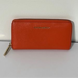 Cynthia Rowley Zip Around Pebbled Leather Wallet